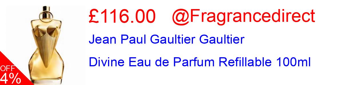 4% OFF, Jean Paul Gaultier Gaultier Divine Eau de Parfum Refillable 100ml £116.00@Fragrancedirect