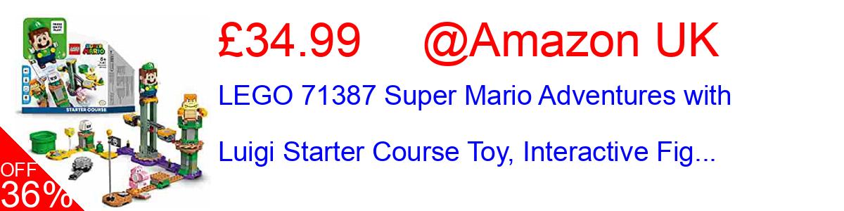 20% OFF, LEGO 71387 Super Mario Adventures with Luigi Starter Course Toy, Interactive Fig... £34.99@Amazon UK